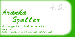 aranka szaller business card